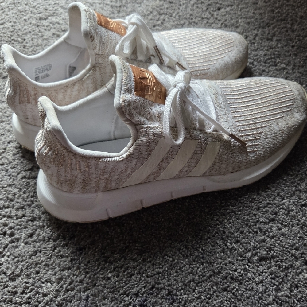 adidas Women's Cream and Gold Sneakers